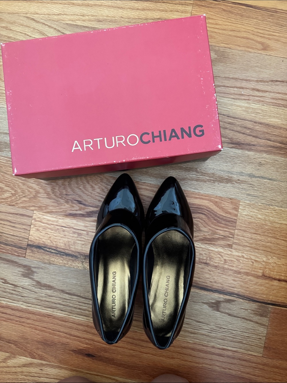 Arturo Chiang Black Patent Pointed Toe Heels